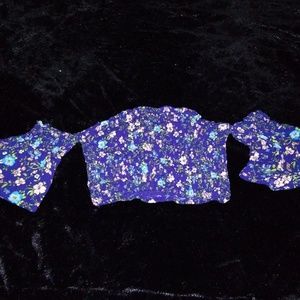 Blue Floral crop top